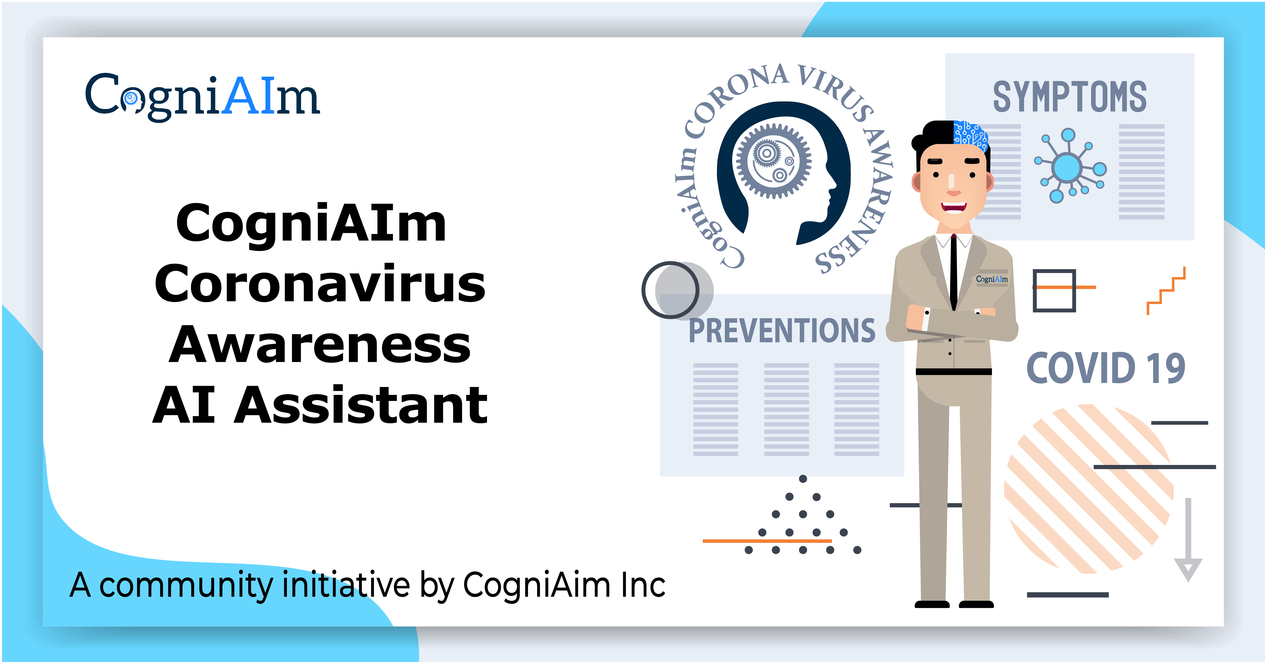 https://www.cogniaim.com/How TCOG hosted "CogniAIm Coronavirus Awareness AI Assistant" to raise COVID-19 awareness in the North Texas community